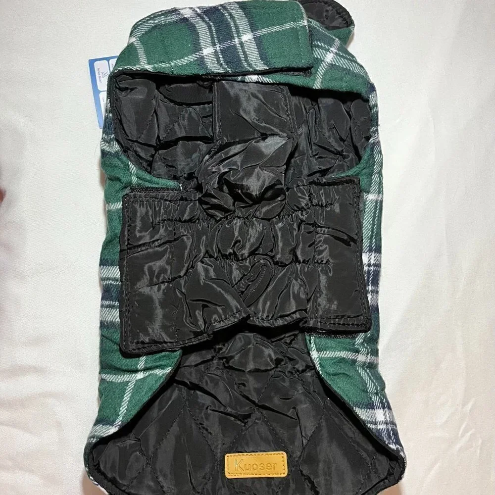 Kuoser British Plaid Reversible Dog Jacket